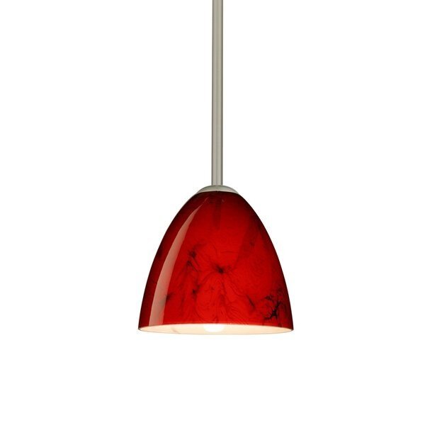 Vila Stem Pendant, Magma, Satin Nickel Finish, 1x9W LED, Besa Lighting, Mfr#: 1TT-4470MA-LED-SN
